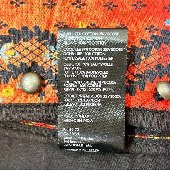 FREE PEOPLE Gemini Vest Rust Combo size XL Quilted Cropped Festival Boho - Picture 12 of 15